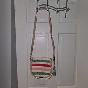 Brahmin Mini Sonny Sunglow Cayo Coco Saddlebag Crossbody Shoulder Bag